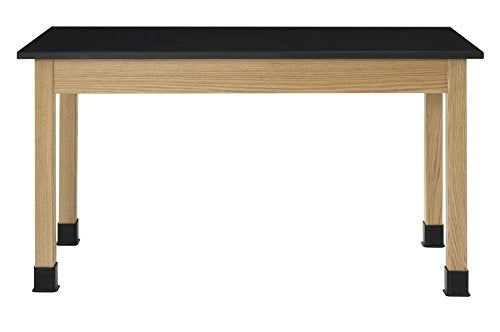 Diversified Woodcrafts Oak Table with Book Compartments, ChemArmor Top - 72" W x 30" D x 30" H