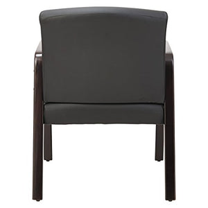 Alera ALERL4319E Reception Lounge Series Guest Chair, Espresso/Black Leather