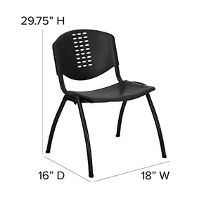 Flash Furniture 5 Pack HERCULES Series Black Plastic Stack Chair - 880 lb. Capacity