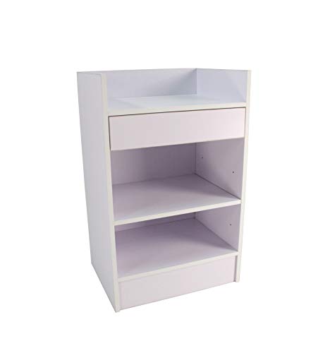FixtureDisplays® 19.7" White Cash Wrap w/Pull-Out Drawer & Storage Shelf 119724
