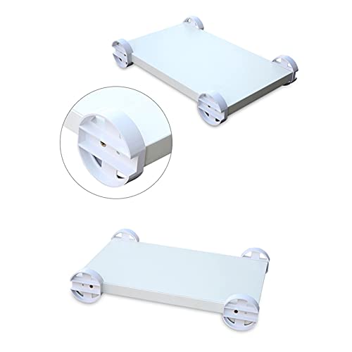 CPU Holder Stand Cart with Wheels Under Desk (White)
