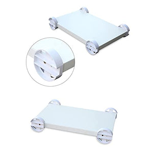 TOMYEUS CPU Stand PC Cart Holder with Wheels - White