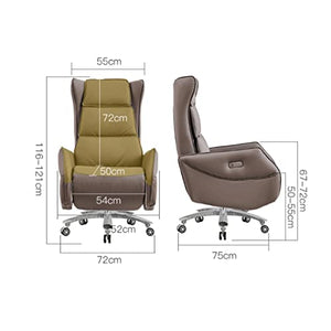 XZBXGZWY Boss Chair with Electric Massage, Swivel Function, and Telescopic Footrest - Orange Cowhide