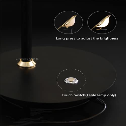 OUFULA Nordic Bird Table Lamp Rotatable LED Creative Decor for Desk Living Room Bedroom Lights (2 Birds)