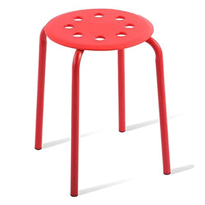 WYBW Stack Stools Pack of 4 - Creative Plastic Office Step Stools - Red