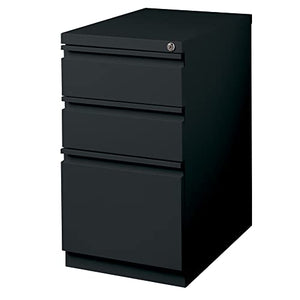WorkPro® 23" D Vertical 3-Drawer Mobile Pedestal File Cabinet, Black