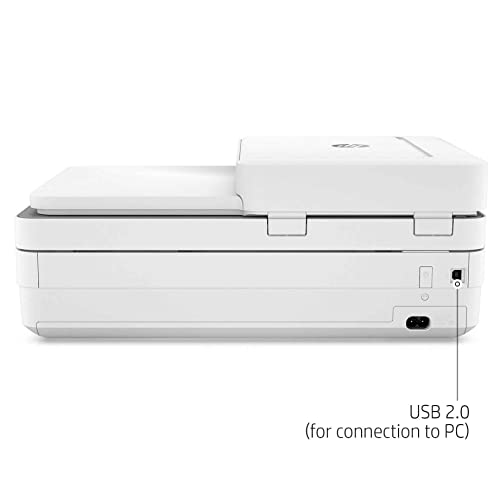 HP Envy 64 58e All-in-One Wireless Color Inkjet Printer, White - Print Copy Scan - 10 ppm, 4800 x 1200 dpi, Auto 2-Sided Printing, 35-Sheet ADF, Dual-Band WiFi, Instant Ink Ready, Cbmou Printer Cable