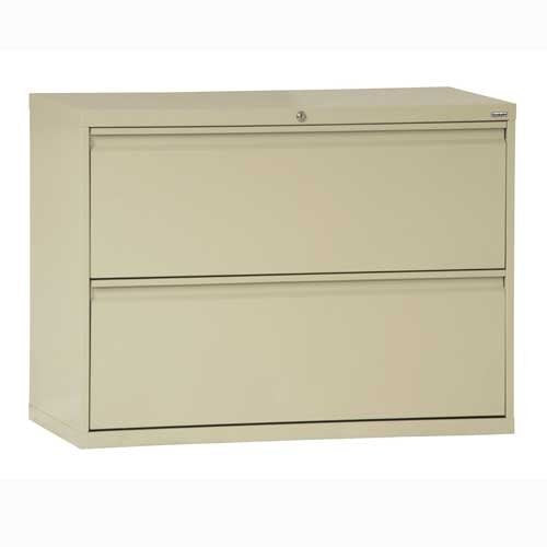 Sandusky Lee LF8F362-07 800 Series 2 Drawer Lateral File Cabinet, 19.25" Depth x 28.375" Height x 36" Width, Putty