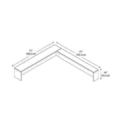Bush Business Furniture Series C Reception L-Shelf in Hansen Cherry