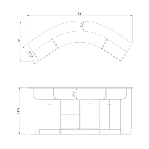 Dir LED Illuminated Curved Reception Desk
