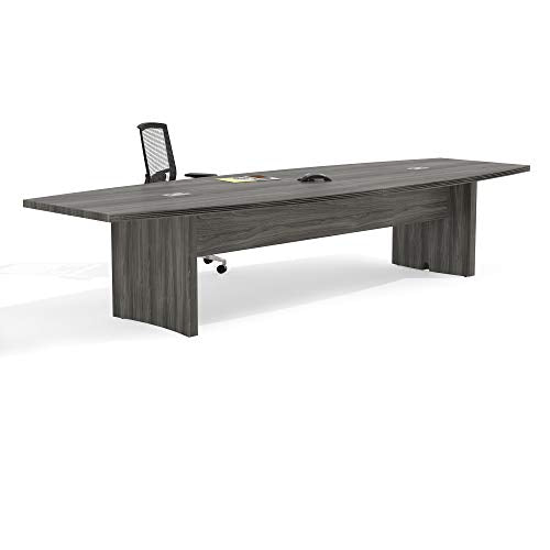 Safco Aberdeen 12ft Conference Table Contemporary Laminate Gray Steel - Ideal for Modern Business and Meeting Rooms