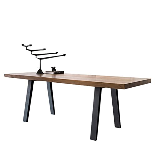 Modern Simple Solid Wood Table with Strong Metal Legs | 5cm Thick Pine Table Top (300x120x75cm)