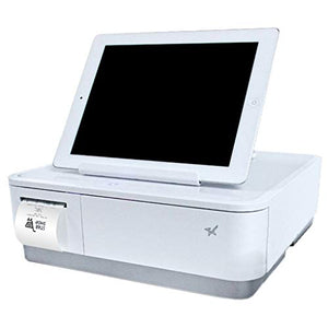 Star Micronics mPOP Integrated Receipt Printer & Cash Drawer with Tablet Stand and USB Barcode Scanner - White