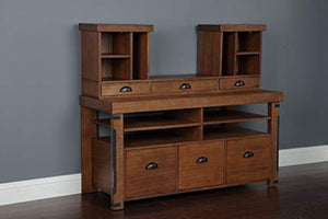 American Furniture Classics Industrial Collection Credenza Console and Hutch Bundle
