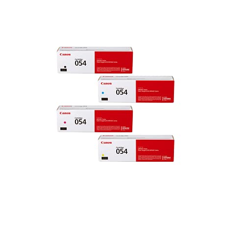 Canon CRG 054 Standard Toner Cartridge for LBP622 & MF644 Printers, Bundle with Black/Cyan/Magenta/Yellow