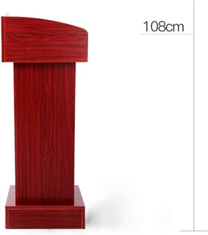 SMuCkS Lectern Podium Wood Floor-Standing with Storage Shelf (White Maple, 108x40x60cm)