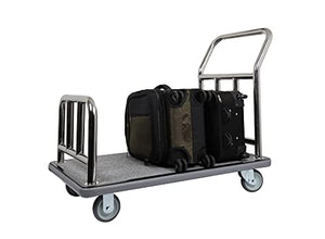 Wholesale Hotel Products Bellman's Cart, Stainless Steel Finish, Heavy Duty Wheels