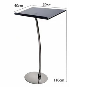 BAYTEWJX Portable Silver Curved Acrylic Podium Stand