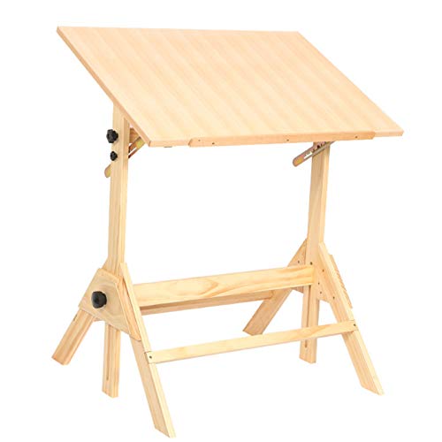 XIONGGG Solid Wood Drawing Desk, Liftable Drafting Table, Tiltable Craft Table for Artwork, Graphic Design, Reading, Writing