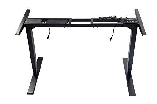 Lihidesk LJ202 Electric Height Adjustable Standing Desk Frame Only/Sit Stand - Dual Motors Electric Motorized Desk Base with LCD Digital Memory Keyboad, 3 Segments (Black)