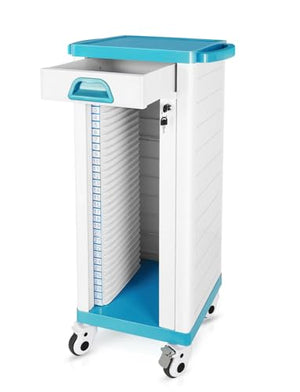 Enocreay Mobile Medical Trolley Cart 30 Tiers Shelves Record Archive Cart 132 LBS Load