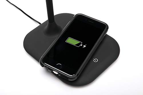 Essentials by OFM ESS-9004-8PK-BLK Ofm Essentials LED Desk Lamp with Integrated Wireless Charging Station (Pack of 8), Black