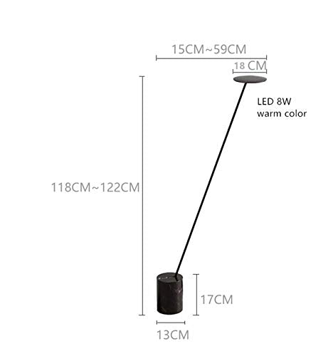 EESHHA Modern LED Marble Floor Lamp 8W (Size: Nero)