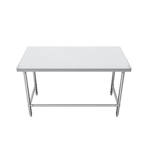 Standard Work Table, Galvanized Cross Brace, No Backsplash, 84 (L) X 30 (W) X 36 (H) Over All