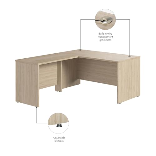 Bush Business Furniture Studio C L Shaped Desk with Return, 60W x 30D, Natural Elm