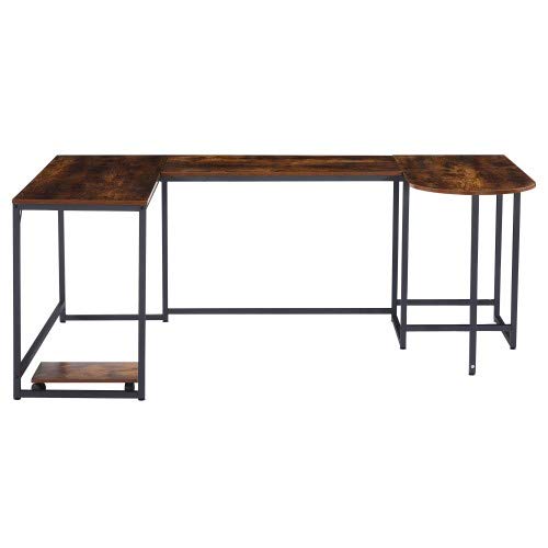 Home Office Computer Desk U-Shaped Computer Desk, Industrial Corner Writing Desk with CPU Stand, Gaming Table Workstation Desk for Home Office