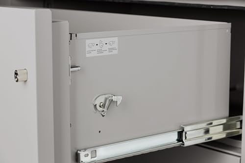 PHOENIX SAFE INTERNATIONAL LLC Vertical 2-Drawer Fireproof File Cabinet, 31 inch, Legal/Letter, Key Lock, Water Seal, Light Gray