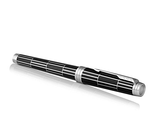 PARKER Premier Fountain Pen, Luxury Black with Chrome Trim, Fine Nib with Black Ink Refill
