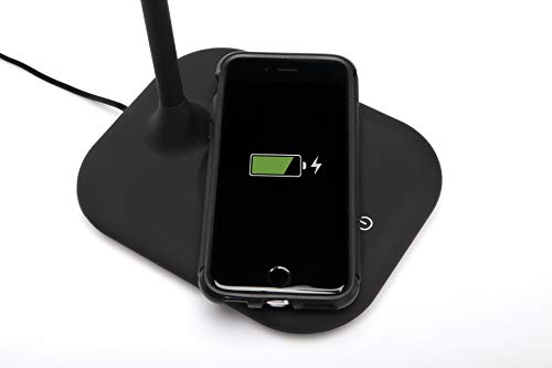Essentials by OFM ESS-9004-8PK-BLK Ofm Essentials LED Desk Lamp with Integrated Wireless Charging Station (Pack of 8), Black