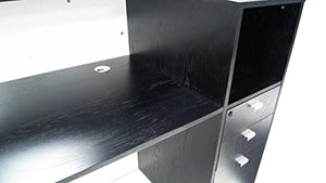 Zuri Furniture Clinton Modern Reception Desk in Black Oak with White Acrylic Front