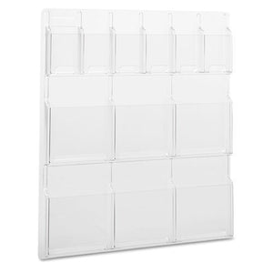 Safco 5606CL Reveal Clear Literature Displays 12 Compartments 30w x 2D x 34-3/4h Clear
