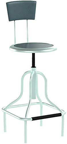 Safco Products 6664SL Diesel High Base Stool with Back, Silver