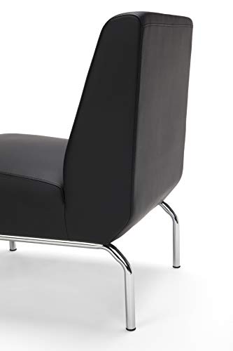 OFM Triumph Series Armless Modular Lounge Chair, in Black (3000-PU606)