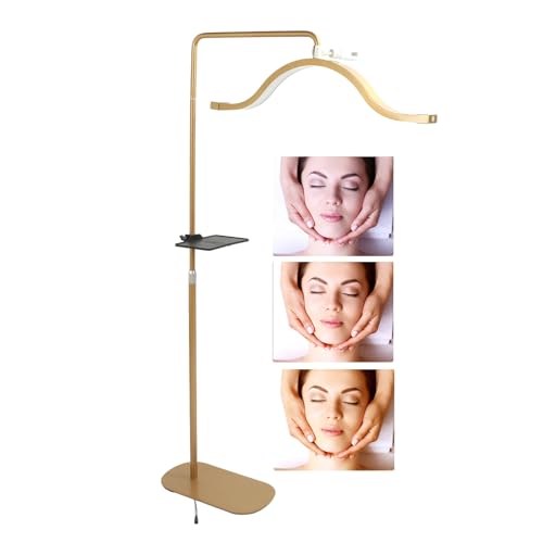 Yoidesu Half Moon LED Floor Lamp for Lash Extension, 29 Inch, 3200K-5600K, Phone Holder, Beauty Skincare Lighting