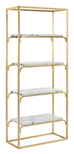 Safavieh ETG6200A Home Collection Fiora 4 Tier Etagere, Gold and White