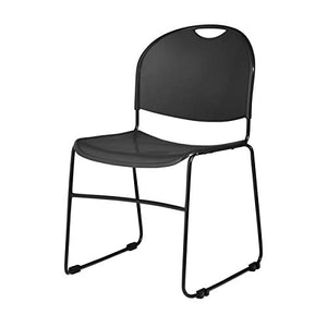 OEF Furnishings Plastic Stack Chair, Black