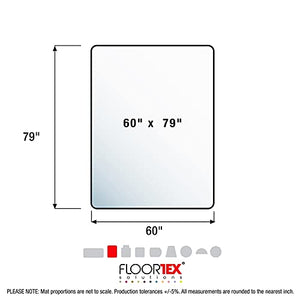 FLR1215020019ER Hard Floor Mat, 79" x 60", 75 mil, Clear Polycarbonate