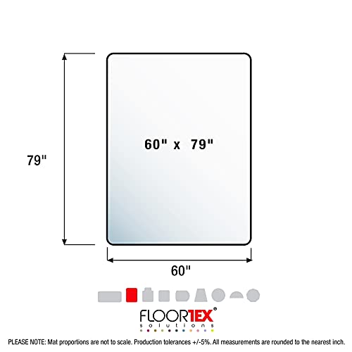 FLR1215020019ER Hard Floor Mat, 79" x 60", 75 mil, Clear Polycarbonate