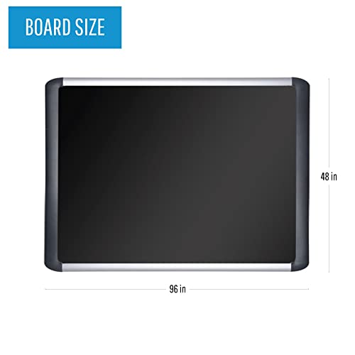 MasterVision MVI Series Black Foam Soft-Touch Notice Bulletin Board, Wall Mounting Push Pin Board, 48" x 96",