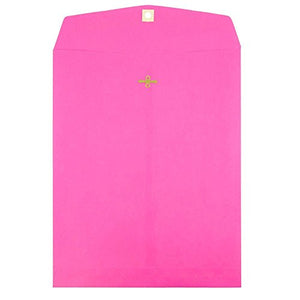 JAM PAPER 9 x 12 Colored Envelopes with Clasp Closure - Ultra Fuchsia Hot Pink - Bulk 500/Box