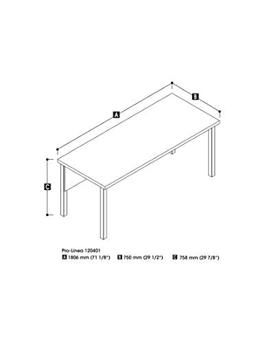 Bestar Table Desk with Square Metal Legs