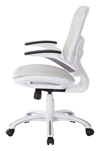 Office Star Ventilated Manager's Desk Chair with Breathable Mesh Seat and Back, White Base