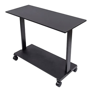 Stand Up Desk Store Two Level Rolling Printer Stand/Desk Shelf | Increase Usable Desk Space While Making Room for a Printer and Supplies (42", Black)