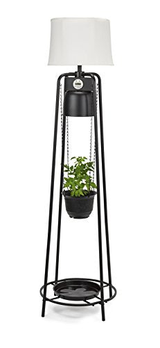 Catalina Lighting Glo Gro 45-Watt LED Grow Light, Étagère Floor Lamp with Adjustable Plant Housing and Integrated Timer, Black, 20745-000
