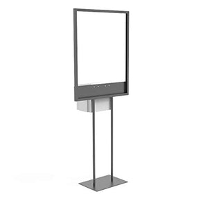 FixtureDisplays® Stand, Bulletin Poster Donation Ballot Collection with White Metal Box 11063+10918-WHITE