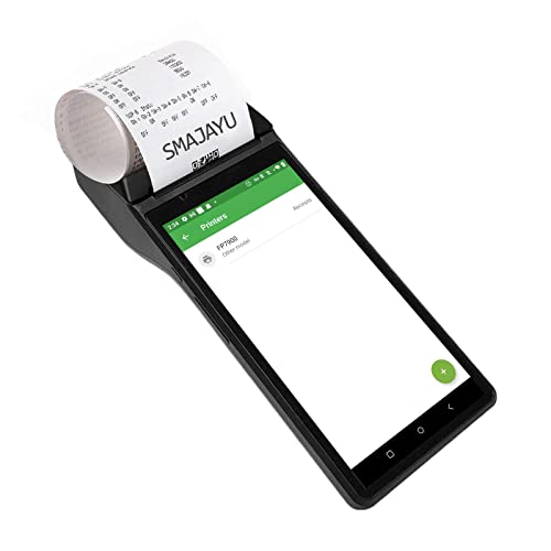 SMAJAYU Pos Receipt Printer Android 10 Handheld 6'' Pos Terminal with 58mm Thermal Receipt Printing with 4G,WiFi,Bluetooth for Small Business Retail,Built-in Google Play Support Loyverse, Kyte